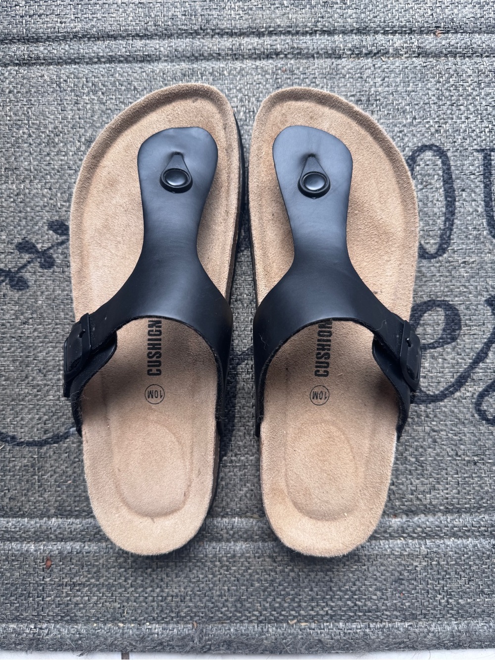 Black Summer Sandals Thong Sandal Pool Beach Shoe Buckle Black